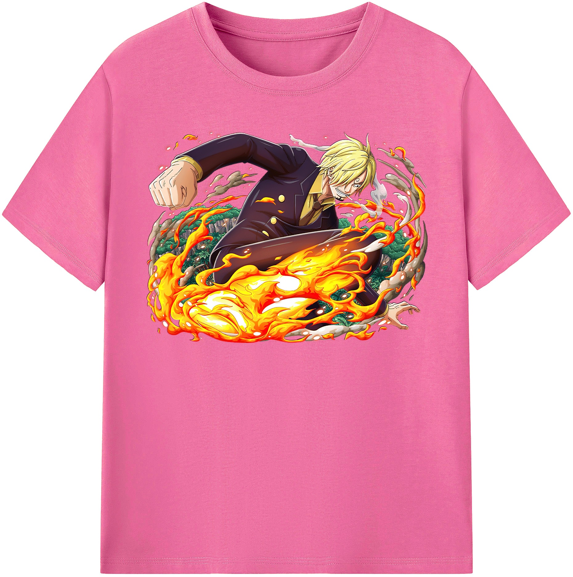 （画像用） ワンピース サンジ ONE PIECE Sanji レディースカジュアルプリントTシャツ（綿100％）